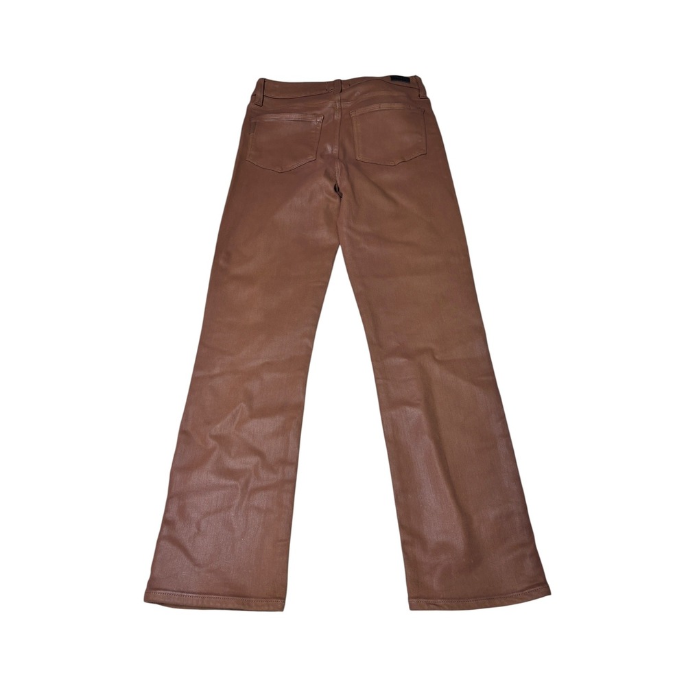 Paige Cindy Brown Coated High Rise Straight Leg‎ Jeans Womens 28X27 5547799-1917 - Picture 6 of 12